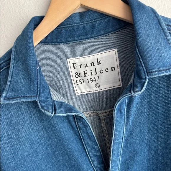 Frank & Eileen Ireland Italian Dream Denim Playsuit Romper Size Large - Picture 5 of 11